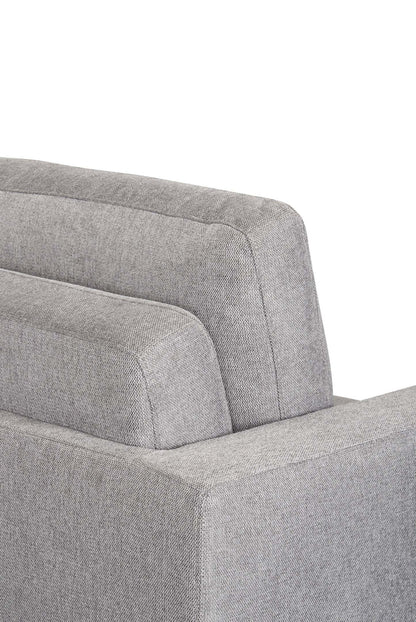 Fauteuil-lit Dusk de 52 po en tissu d’apparence lin avec accoudoirs rectilignes - gris