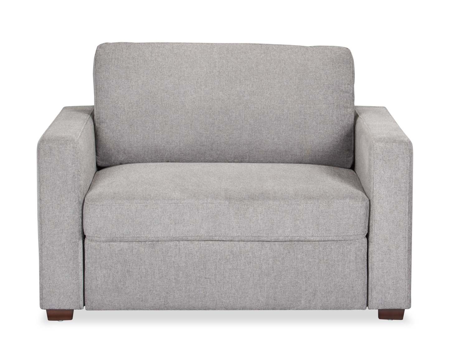 Fauteuil-lit Dusk de 52 po en tissu d’apparence lin avec accoudoirs rectilignes - gris