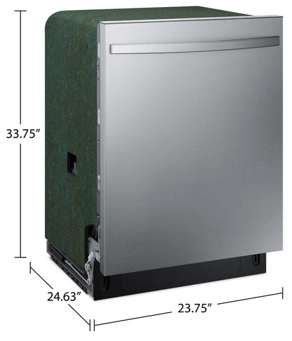 Lave-vaisselle Samsung 24 51 dBA à commande supérieure intégrée avec 3e panier - DW80CG4051SRAA | Lave-vaisselle encastré Samsung à 51 dBA de 24 po avec commandes sur le dessus et 3e panier - DW80CG…