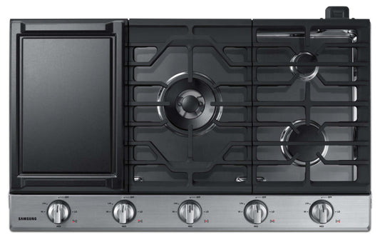 Surface de cuisson à gaz Samsung de 36 po avec brûleur double – NA36K6550TS