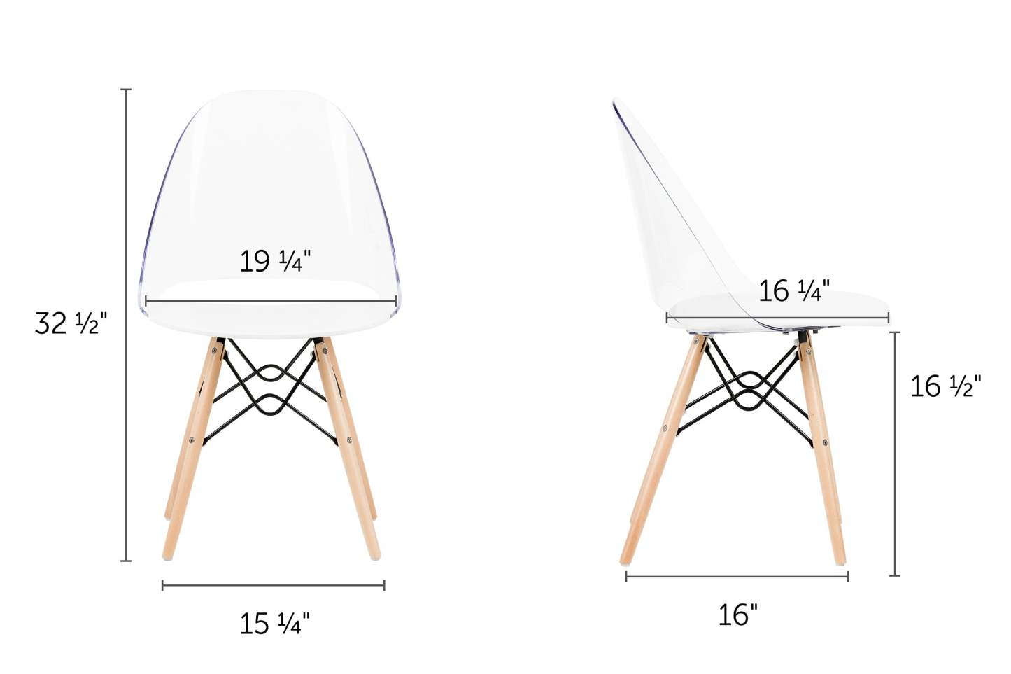 Chaise de bureau de style Eiffel Annexe - Blanc pur | Chaise de bureau Annexe style tour Eiffel - blanc solide | D83GX5VQ