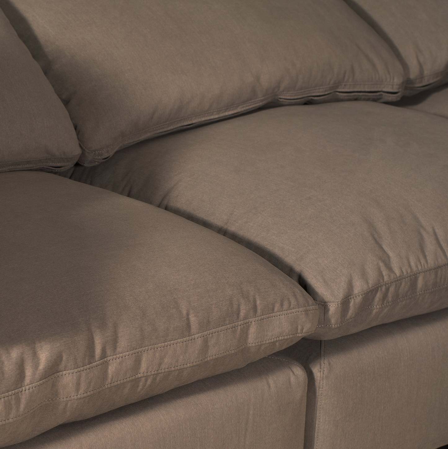 Canapé sectionnel modulaire Eclipse 4 pièces en tissu d'apparence lin - ardoise