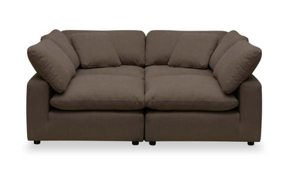 Canapé sectionnel modulaire Eclipse 4 pièces en tissu d'apparence lin - ardoise