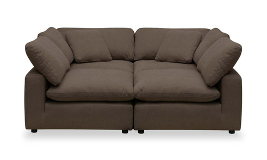 Canapé sectionnel modulaire Eclipse 4 pièces en tissu d'apparence lin - ardoise