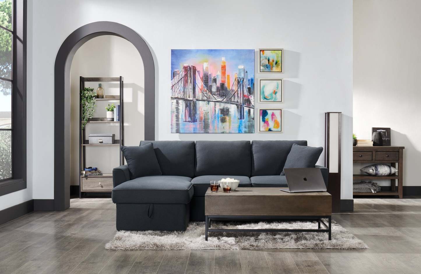 Luminary 47.48 Coffee Bean with White Vellum Paper Floor Lamp|Lampe à pied d’ambiance 47,48 po couleur grain de café avec papier vélin blanc