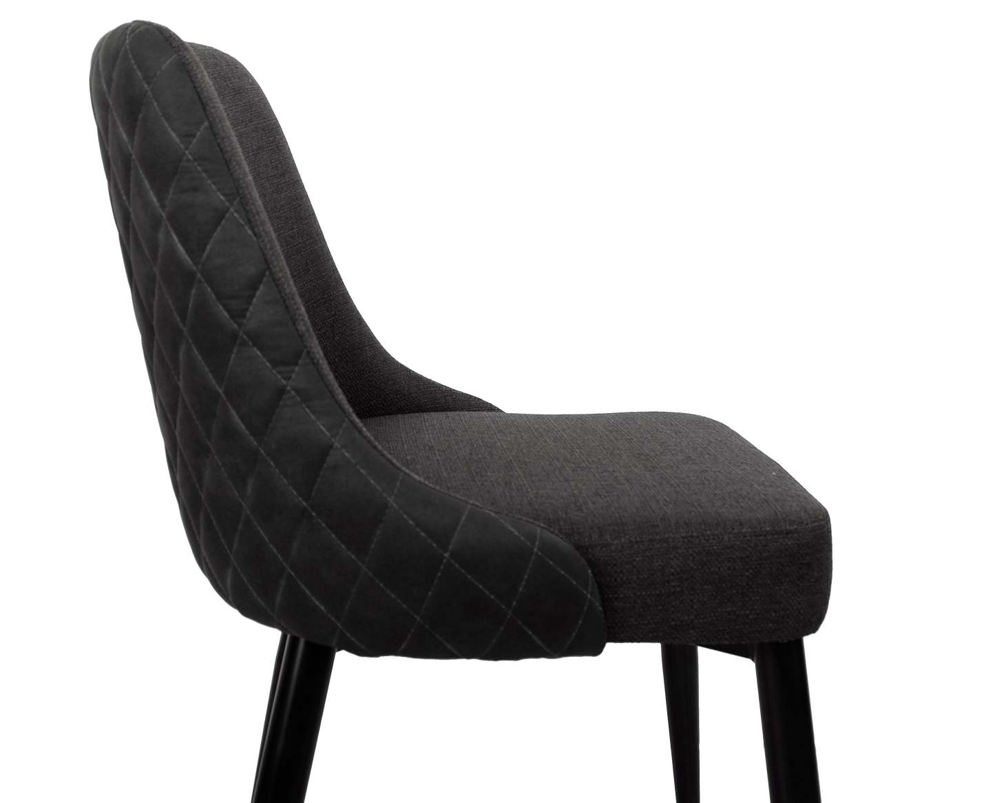 Chaise de salle à manger Eden avec tissu d'apparence lin, métal - Charbon | Chaise de salle à manger Eden en tissu d'apparence lin et en métal - anthracite