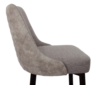 Tabouret à hauteur de comptoir Eden avec tissu d'apparence lin, métal - gris | Tabouret Eden de hauteur comptoir en tissu d'apparence lin et en métal - gris