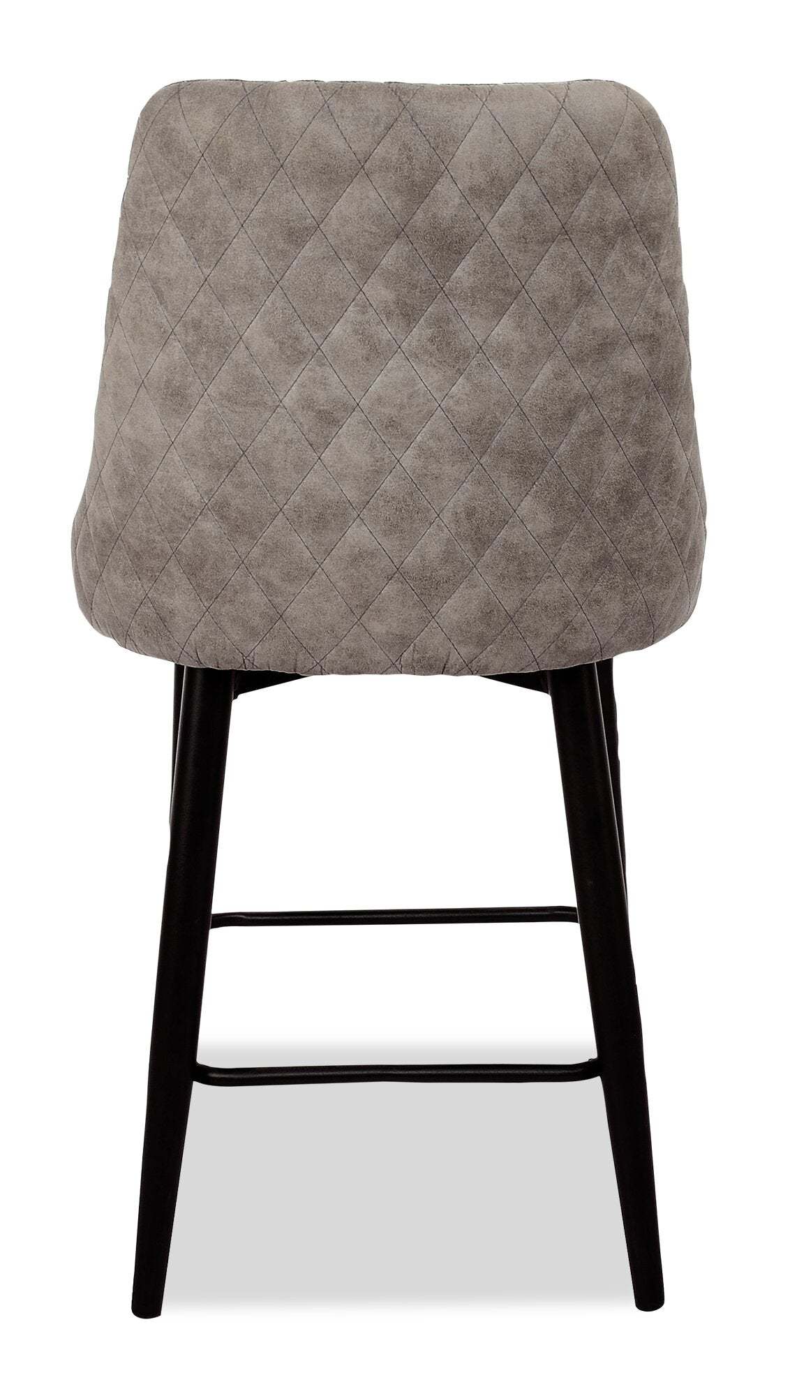 Tabouret à hauteur de comptoir Eden avec tissu d'apparence lin, métal - gris | Tabouret Eden de hauteur comptoir en tissu d'apparence lin et en métal - gris
