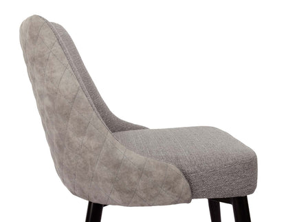 Chaise de salle à manger Eden avec tissu d'apparence lin, métal - Gris | Chaise de salle à manger Eden en tissu d'apparence lin et en métal - grise