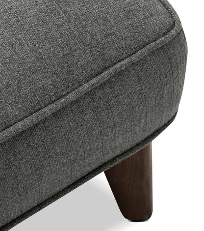 Cindy Crawford Home Pouf Gena 45 en tissu d'apparence lin avec base et pieds en bois - Gris anthracite | Pouf Gena de Cindy Crawford Home de 45 po en tissu d'apparence lin avec base et pattes en bois - gris anthracite