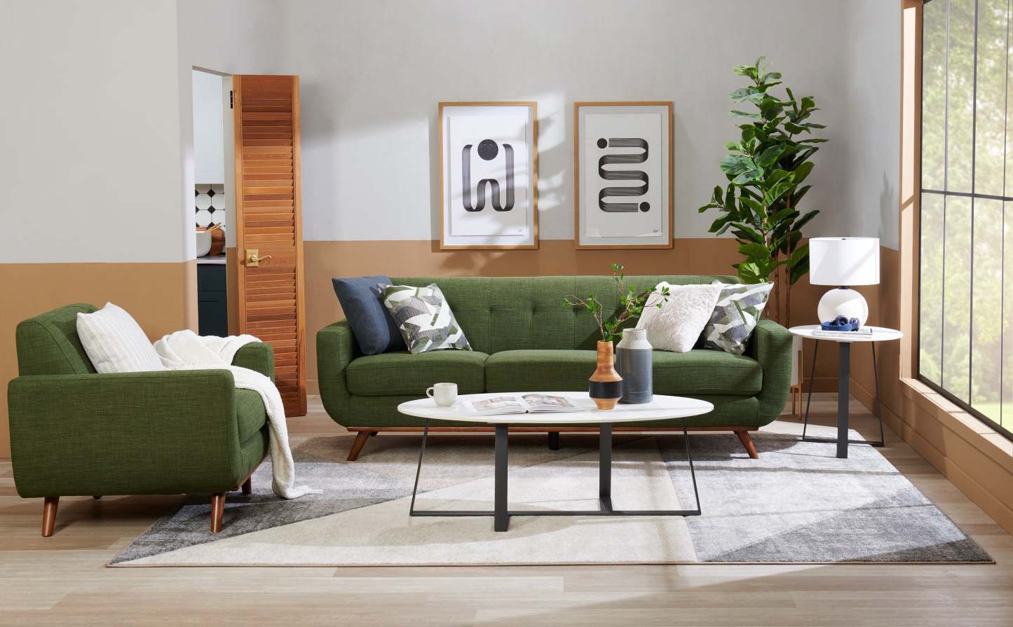 Kort &amp; Co. Elara 18 Lampe de table en céramique en étain blanc | Lampe de table Elara de Kort &amp; Co. de 18 po en céramique étain blanc