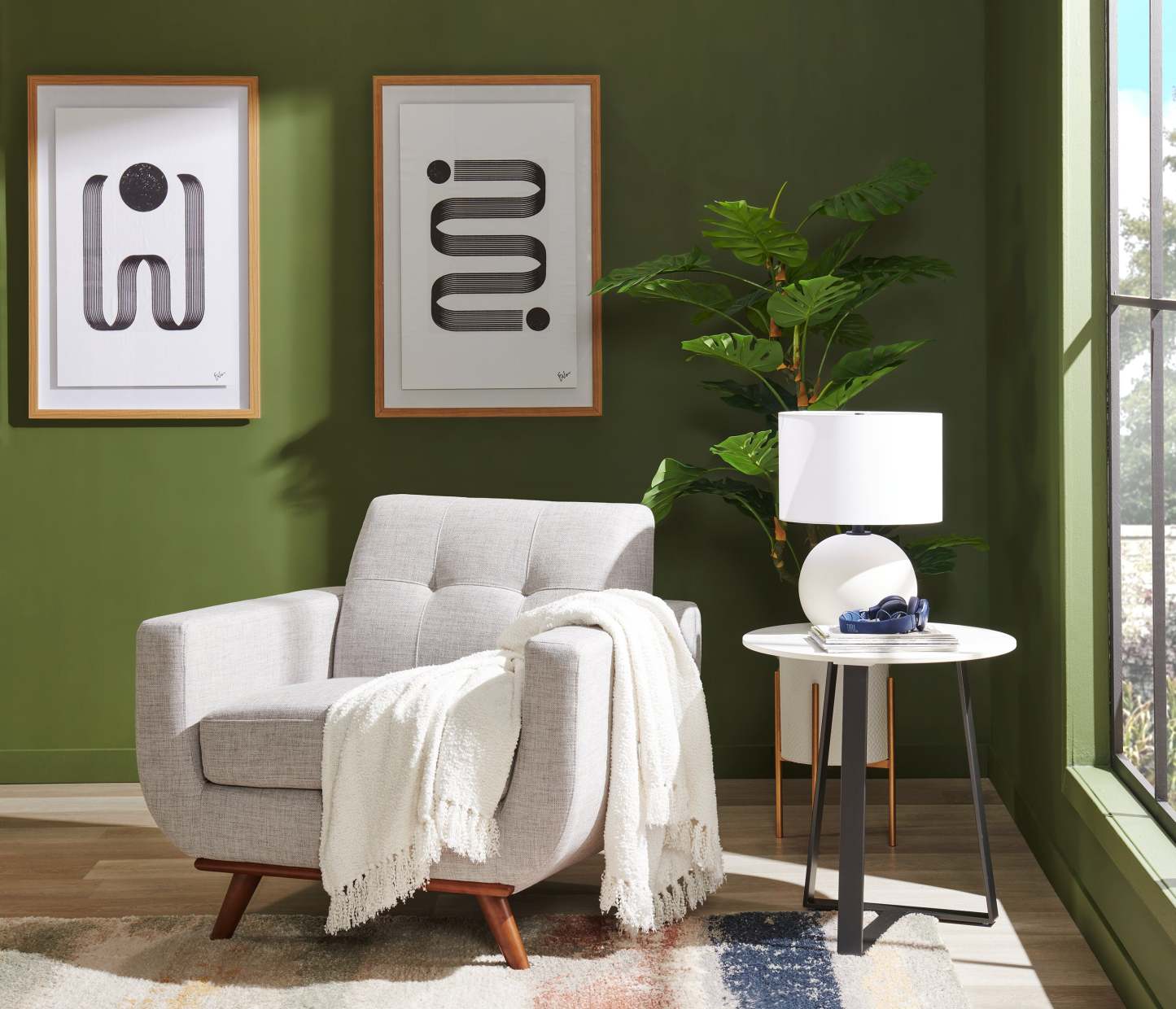 Kort &amp; Co. Elara 18 Lampe de table en céramique en étain blanc | Lampe de table Elara de Kort &amp; Co. de 18 po en céramique étain blanc