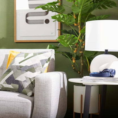 Kort &amp; Co. Elara 18 Lampe de table en céramique en étain blanc | Lampe de table Elara de Kort &amp; Co. de 18 po en céramique étain blanc