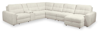 Sofa sectionnel modulaire à coulissement électrique de droite Elevate de Scott Living 7 pièces en tissu de chenille avec rangement - beige