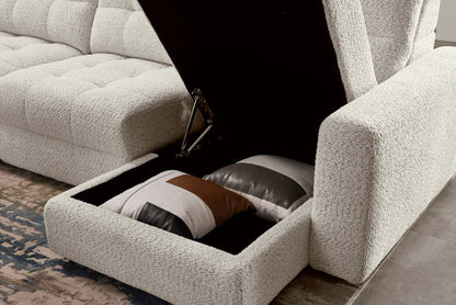 Sofa sectionnel modulaire à coulissement électrique de droite Elevate de Scott Living 7 pièces en tissu de chenille avec rangement - beige