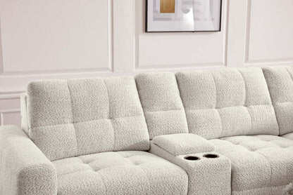 Sofa sectionnel modulaire à coulissement électrique de droite Elevate de Scott Living 7 pièces en tissu de chenille avec rangement - beige