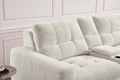Sofa sectionnel modulaire à coulissement électrique de droite Elevate de Scott Living 7 pièces en tissu de chenille avec rangement - beige
