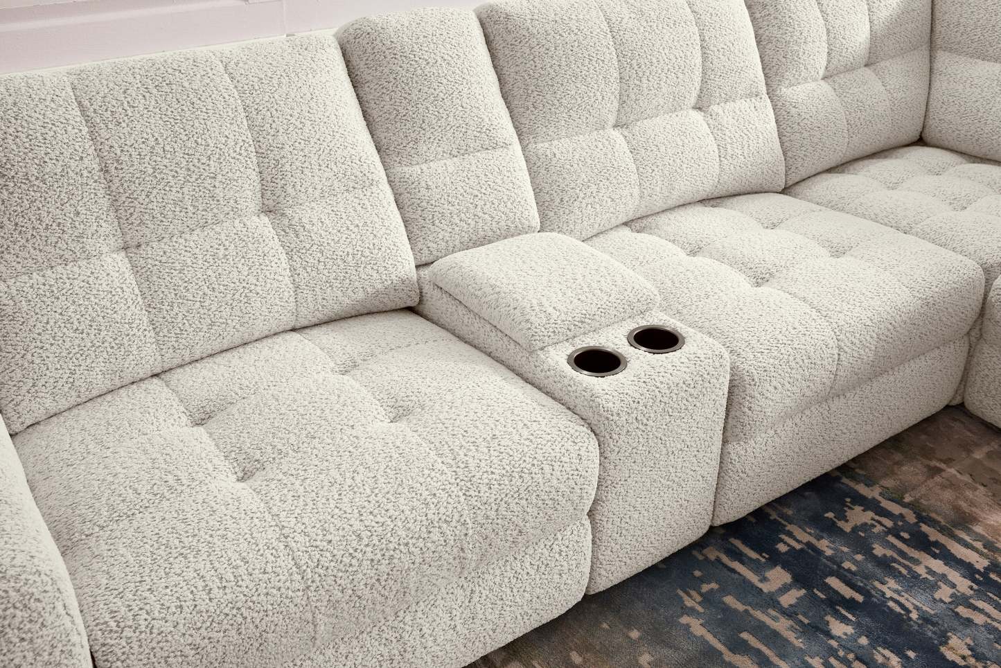 Sofa sectionnel modulaire à coulissement électrique de droite Elevate de Scott Living 7 pièces en tissu de chenille avec rangement - beige