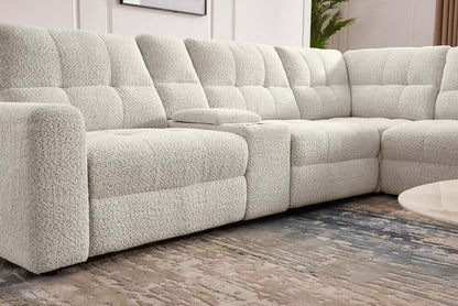 Sofa sectionnel modulaire à coulissement électrique de droite Elevate de Scott Living 7 pièces en tissu de chenille avec rangement - beige