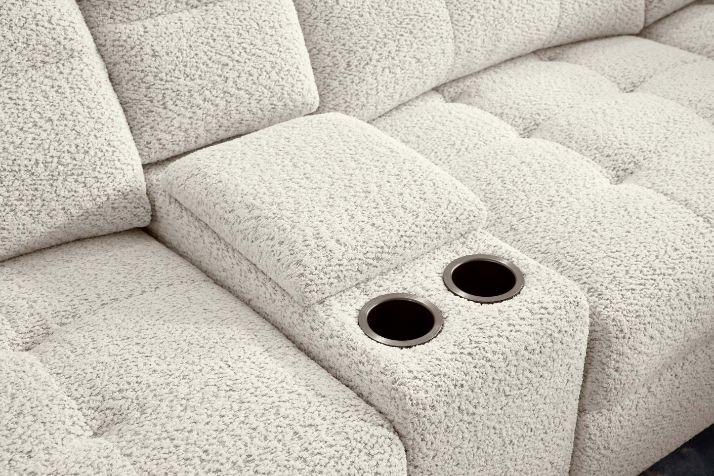 Sofa sectionnel modulaire à coulissement électrique de droite Elevate de Scott Living 7 pièces en tissu de chenille avec rangement - beige
