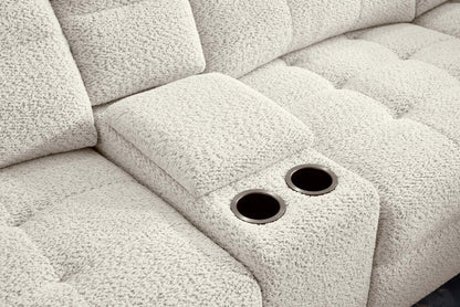 Sofa sectionnel modulaire à coulissement électrique de droite Elevate de Scott Living 7 pièces en tissu de chenille avec rangement - beige