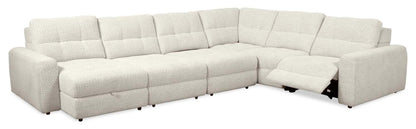 Scott Living Elevate Modular 6-Piece Left-Facing Chenille Fabric Power Reclining and Sliding Sectional - Beige | Canapé sectionnel modulaire à coulissement et inclinaison électriques de gauche Elevate de Scott Living 6 pièces en tissu de chenille - beige