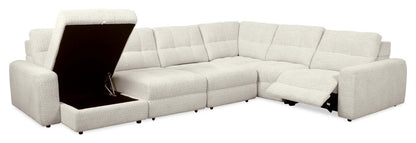 Scott Living Elevate Modular 6-Piece Left-Facing Chenille Fabric Power Reclining and Sliding Sectional - Beige | Canapé sectionnel modulaire à coulissement et inclinaison électriques de gauche Elevate de Scott Living 6 pièces en tissu de chenille - beige