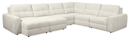 Scott Living Elevate Modular 6-Piece Left-Facing Chenille Fabric Power Reclining and Sliding Sectional - Beige | Canapé sectionnel modulaire à coulissement et inclinaison électriques de gauche Elevate de Scott Living 6 pièces en tissu de chenille - beige