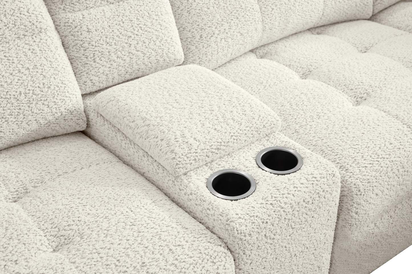 Scott Living Elevate Modular 7-Piece Right-Facing Chenille Fabric Power Reclining and Sliding Sectional - Beige | Canapé sectionnel modulaire à coulissement et inclinaison électriques de droite Elevate de Scott Living 7 pièces en tissu de chenille - beige