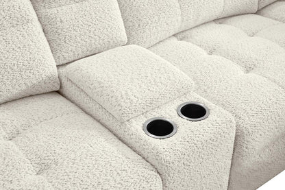 Scott Living Elevate Modular 7-Piece Left-Facing Chenille Fabric Power Reclining and Sliding Sectional - Beige | Canapé sectionnel modulaire à coulissement et inclinaison électriques de gauche Elevate de Scott Living 7 pièces en tissu de chenille - beige