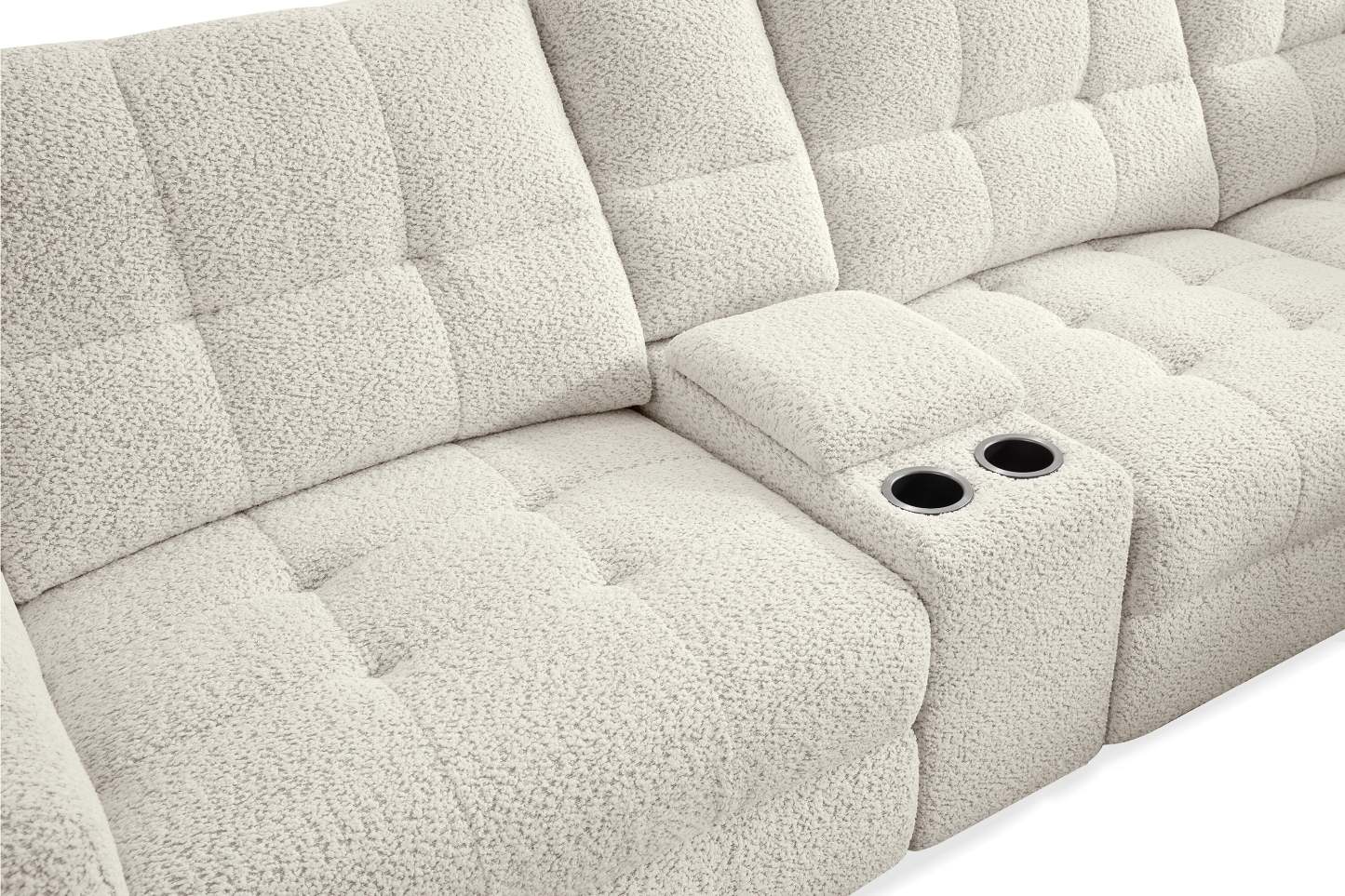 Scott Living Elevate Modular 7-Piece Right-Facing Chenille Fabric Power Reclining and Sliding Sectional - Beige | Canapé sectionnel modulaire à coulissement et inclinaison électriques de droite Elevate de Scott Living 7 pièces en tissu de chenille - beige