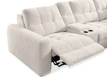 Scott Living Elevate Modular 7-Piece Right-Facing Chenille Fabric Power Reclining and Sliding Sectional - Beige | Canapé sectionnel modulaire à coulissement et inclinaison électriques de droite Elevate de Scott Living 7 pièces en tissu de chenille - beige