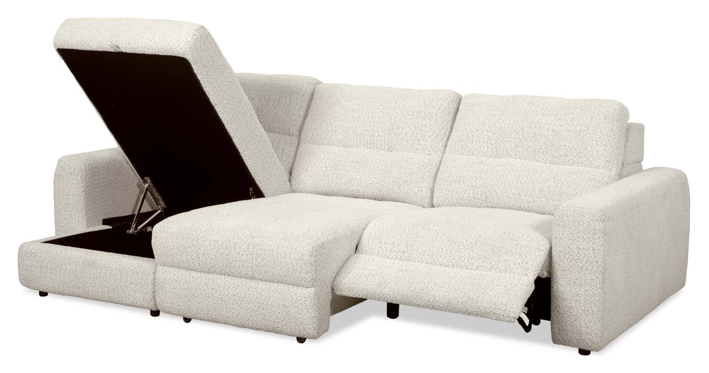 Scott Living Elevate Modular 3-Piece Left-Facing Chenille Fabric Power Reclining and Sliding Sectional - Beige | Canapé sectionnel modulaire à coulissement et inclinaison électriques de gauche Elevate de Scott Living 3 pièces en tissu de chenille - beige