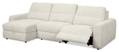 Scott Living Elevate Modular 3-Piece Left-Facing Chenille Fabric Power Reclining and Sliding Sectional - Beige | Canapé sectionnel modulaire à coulissement et inclinaison électriques de gauche Elevate de Scott Living 3 pièces en tissu de chenille - beige