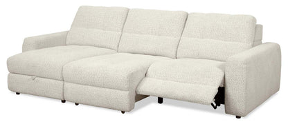 Scott Living Elevate Modular 3-Piece Left-Facing Chenille Fabric Power Reclining and Sliding Sectional - Beige | Canapé sectionnel modulaire à coulissement et inclinaison électriques de gauche Elevate de Scott Living 3 pièces en tissu de chenille - beige