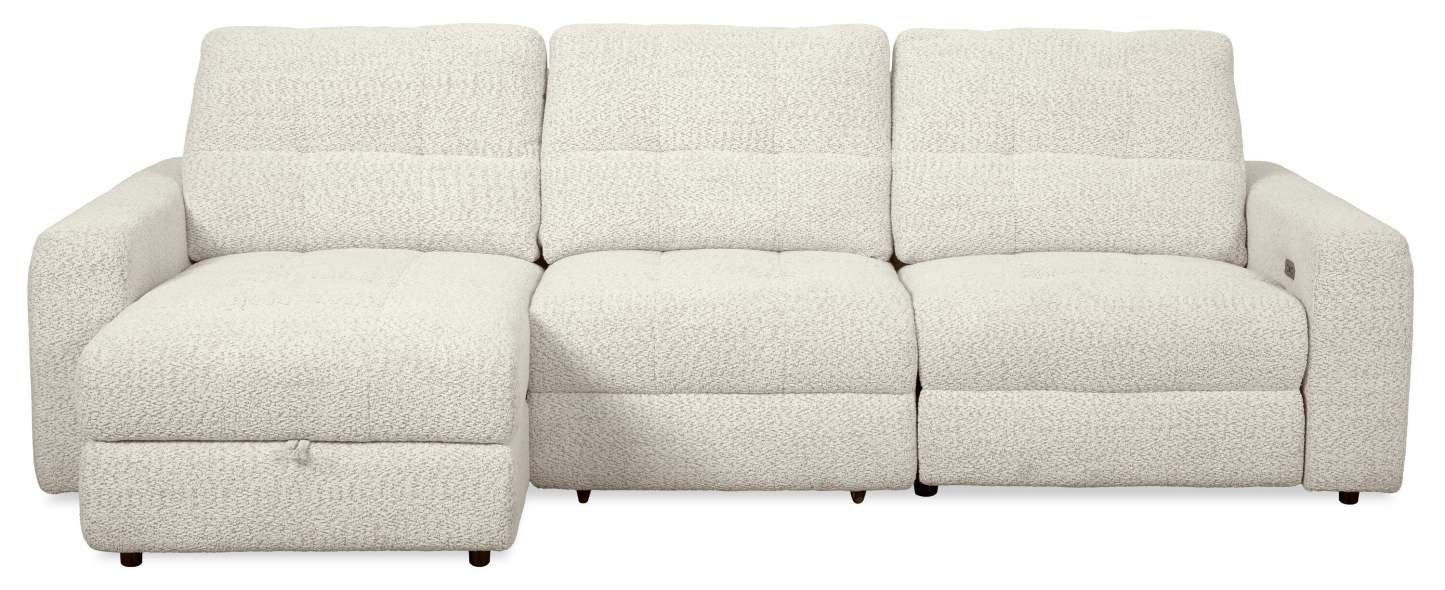 Scott Living Elevate Modular 3-Piece Left-Facing Chenille Fabric Power Reclining and Sliding Sectional - Beige | Canapé sectionnel modulaire à coulissement et inclinaison électriques de gauche Elevate de Scott Living 3 pièces en tissu de chenille - beige