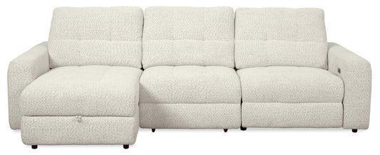 Scott Living Elevate Modular 3-Piece Left-Facing Chenille Fabric Power Reclining and Sliding Sectional - Beige | Canapé sectionnel modulaire à coulissement et inclinaison électriques de gauche Elevate de Scott Living 3 pièces en tissu de chenille - beige