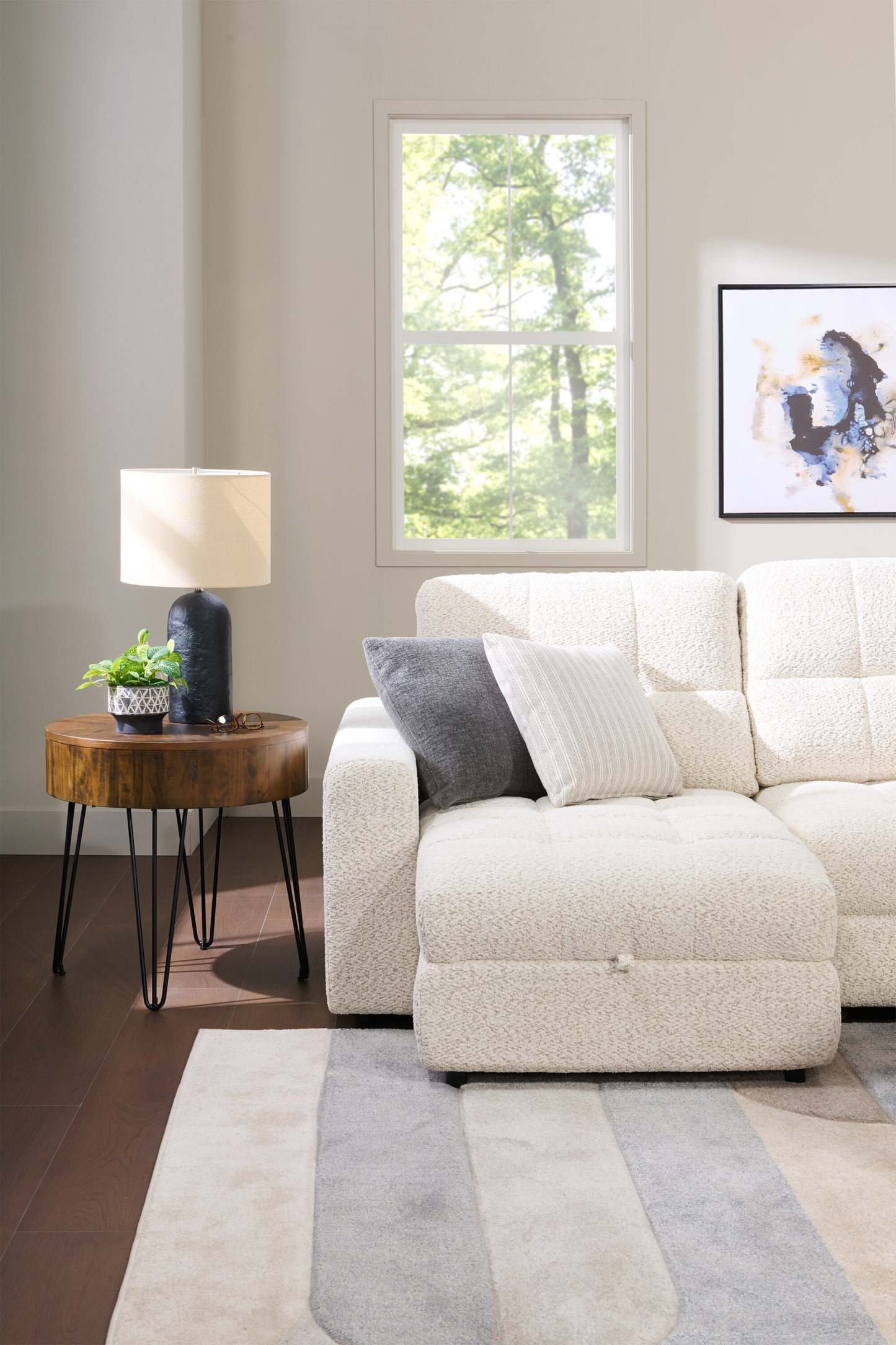 Scott Living Elevate Modular 3-Piece Left-Facing Chenille Fabric Power Reclining and Sliding Sectional - Beige | Canapé sectionnel modulaire à coulissement et inclinaison électriques de gauche Elevate de Scott Living 3 pièces en tissu de chenille - beige