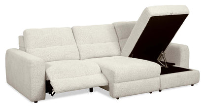 Scott Living Elevate Modular 3-Piece Right-Facing Chenille Fabric Power Reclining and Sliding Sectional - Beige | Canapé sectionnel modulaire à coulissement et inclinaison électriques de droite Elevate de Scott Living 3 pièces en tissu de chenille - beige