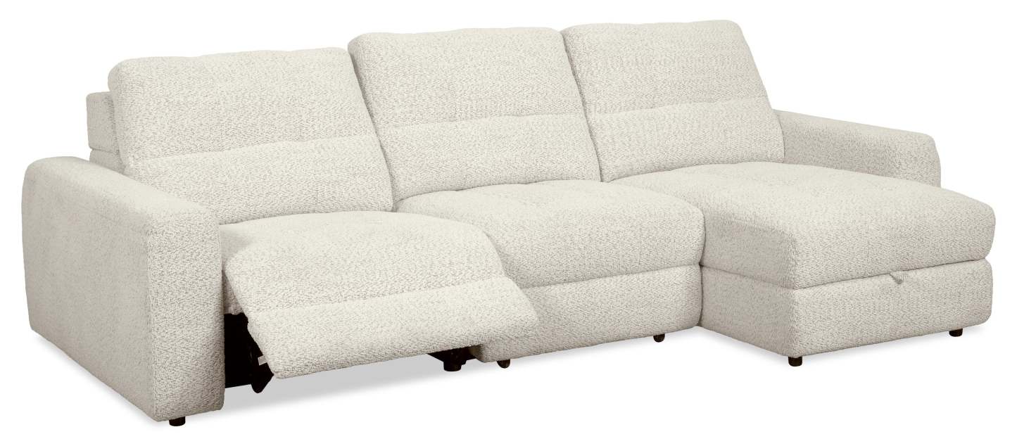 Scott Living Elevate Modular 3-Piece Right-Facing Chenille Fabric Power Reclining and Sliding Sectional - Beige | Canapé sectionnel modulaire à coulissement et inclinaison électriques de droite Elevate de Scott Living 3 pièces en tissu de chenille - beige