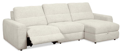 Scott Living Elevate Modular 3-Piece Right-Facing Chenille Fabric Power Reclining and Sliding Sectional - Beige | Canapé sectionnel modulaire à coulissement et inclinaison électriques de droite Elevate de Scott Living 3 pièces en tissu de chenille - beige
