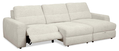 Scott Living Elevate Modular 3-Piece Right-Facing Chenille Fabric Power Reclining and Sliding Sectional - Beige | Canapé sectionnel modulaire à coulissement et inclinaison électriques de droite Elevate de Scott Living 3 pièces en tissu de chenille - beige