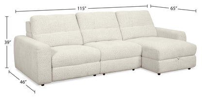 Scott Living Elevate Modular 3-Piece Right-Facing Chenille Fabric Power Reclining and Sliding Sectional - Beige | Canapé sectionnel modulaire à coulissement et inclinaison électriques de droite Elevate de Scott Living 3 pièces en tissu de chenille - beige