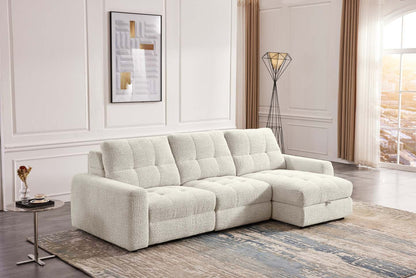Scott Living Elevate Modular 3-Piece Right-Facing Chenille Fabric Power Reclining and Sliding Sectional - Beige | Canapé sectionnel modulaire à coulissement et inclinaison électriques de droite Elevate de Scott Living 3 pièces en tissu de chenille - beige