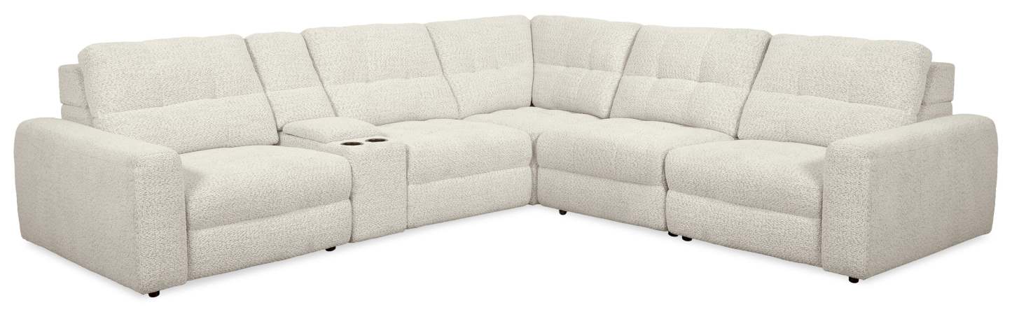 Sofa sectionnel modulaire à inclinaison électrique en forme de L Elevate de Scott Living 6 pièces avec console de rangement - beige