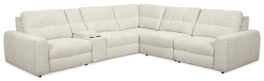 Sofa sectionnel modulaire à inclinaison électrique en forme de L Elevate de Scott Living 6 pièces avec console de rangement - beige