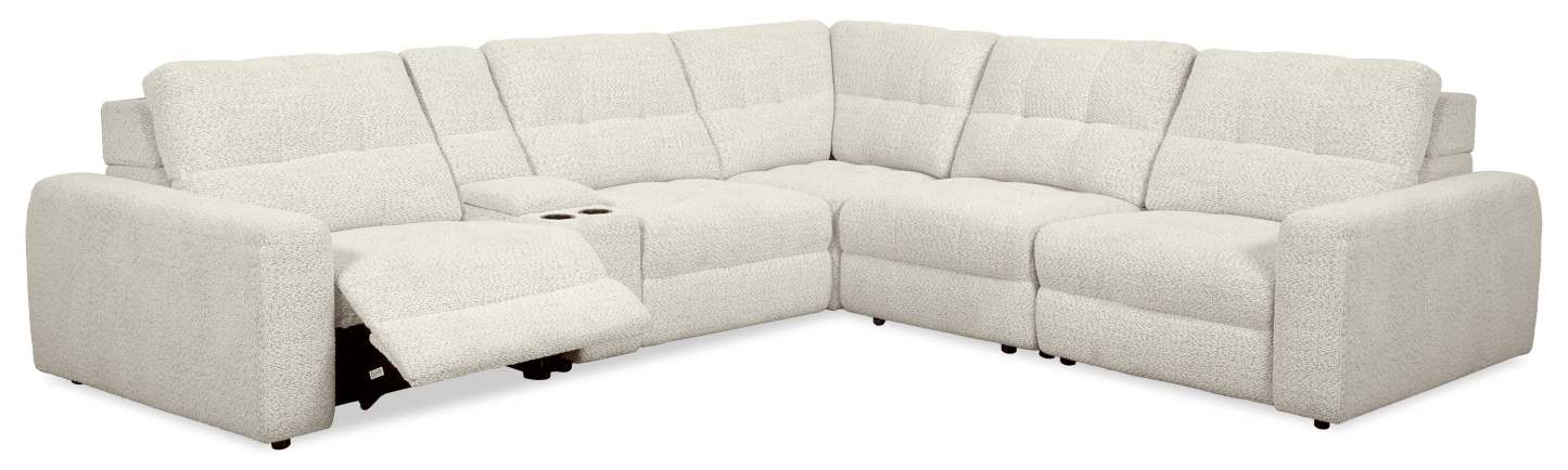 Sofa sectionnel modulaire à inclinaison électrique en forme de L Elevate de Scott Living 6 pièces avec console de rangement - beige
