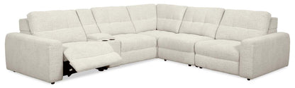 Sofa sectionnel modulaire à inclinaison électrique en forme de L Elevate de Scott Living 6 pièces avec console de rangement - beige