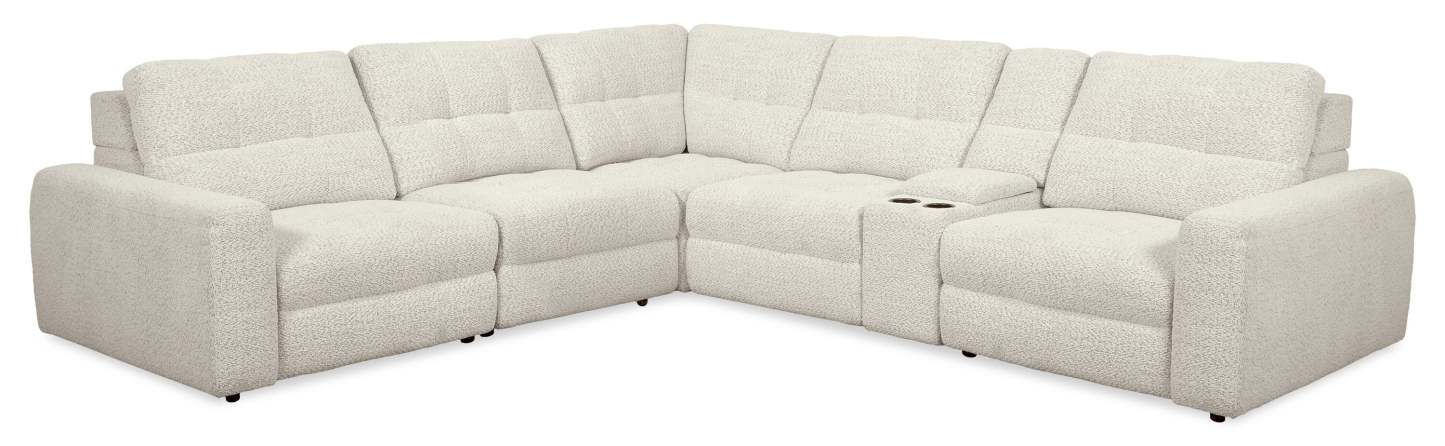 Sofa sectionnel modulaire à inclinaison électrique en forme de L Elevate de Scott Living 6 pièces avec console de rangement - beige