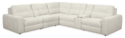 Sofa sectionnel modulaire à inclinaison électrique en forme de L Elevate de Scott Living 6 pièces avec console de rangement - beige